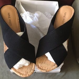 Nine West I’m Yours Sir Black Fabric Top Wedge